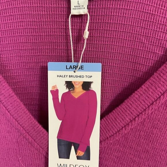 ❤️Wildfox Women’s Haley Brushed Knit Top Lg - Picture 2 of 4